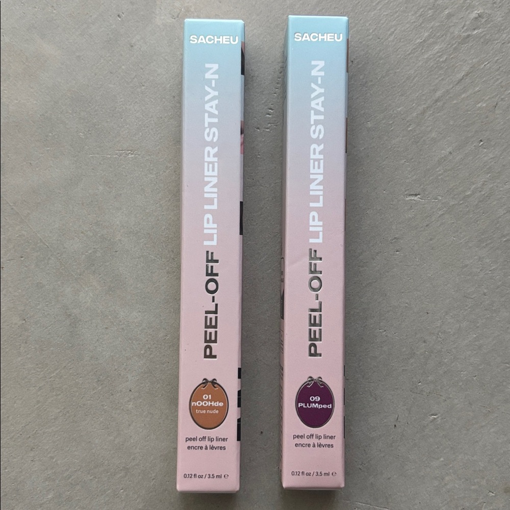 Sale! New, Sealed Sacheu Peel Off Lip Liner STAY-N Duo - plumped & noohde